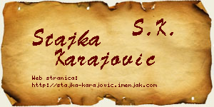 Stajka Karajović vizit kartica